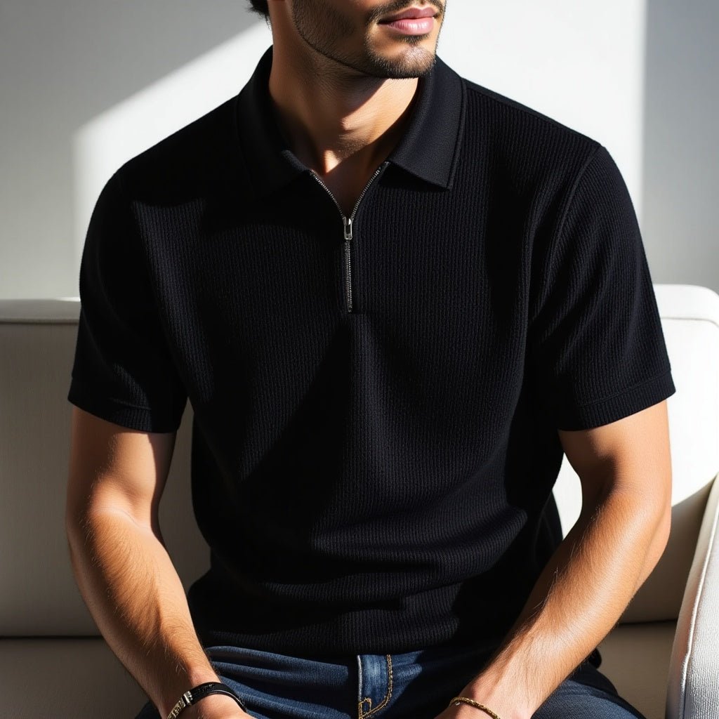 Gio French Knit Polo - Blue