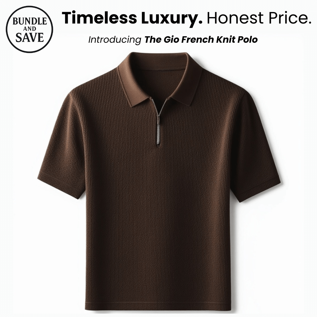 Gio French Knit Polo - Blue